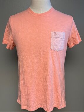 Original Penguin Coral Pocket T-Shirt Cotton Tee Medium